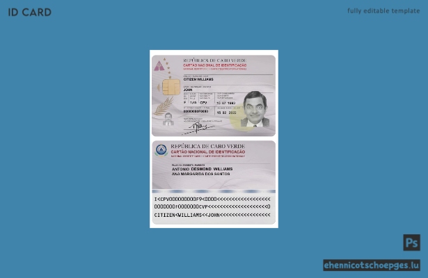 Vorschau eines Beispiels für einen Personalausweis von Cabo Verde